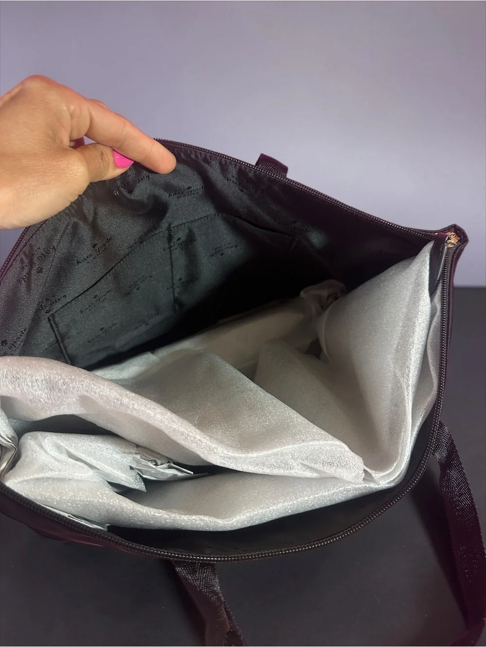 Kate Spade New York Mel Packable Tote Black Nylon Travel Bag & Pouch NWT